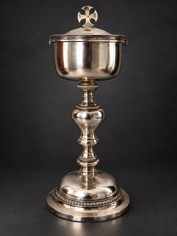 Kelk - Vermeille, .950 zilver - Ciborium van massief zilver
