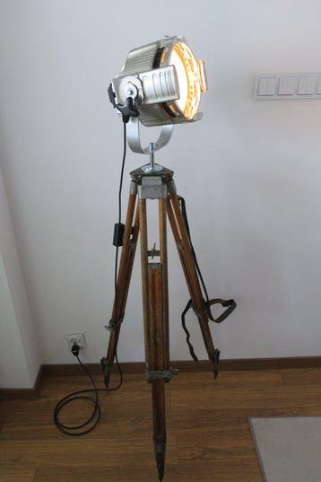 Theater Lamp - Staande lamp - Aluminium, Staal, Hout