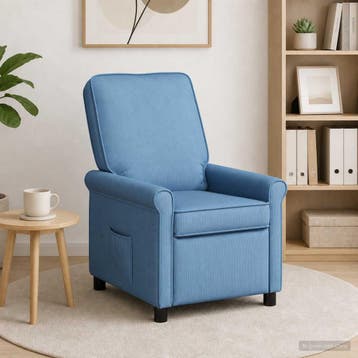 vidaXL Ligstoel Blauw 69 x 95 x 101 cm Stof, Verzenden, Nieuw