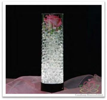 Glas Vaas 28 cm met Ledbodem, Hobby en Vrije tijd, Nieuw