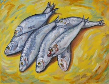 Pablo Soroya - Mediterranean Still Life with Sardines. No
