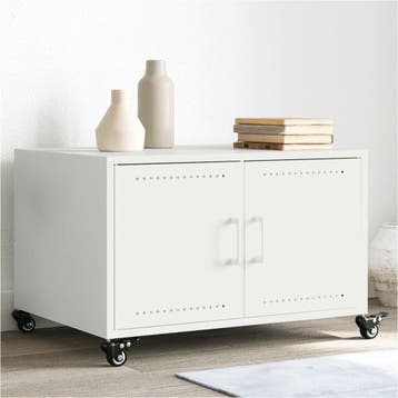 vidaXL Salontafel 68x50x43,5 cm staal wit, Verzenden, Nieuw