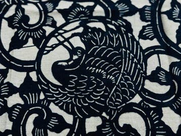 Natural indigo dye (katazome stencil dyeing), Double-sided