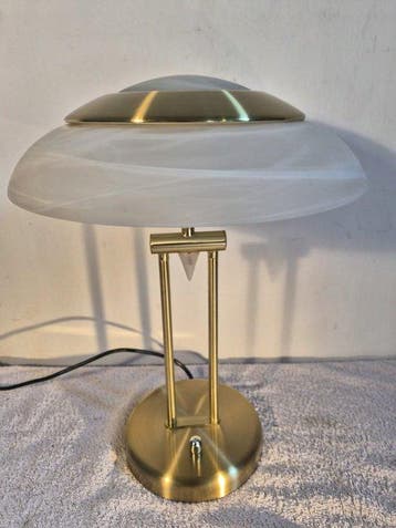 Trio Leuchten - Tafellamp - Messing, Glas, Staal