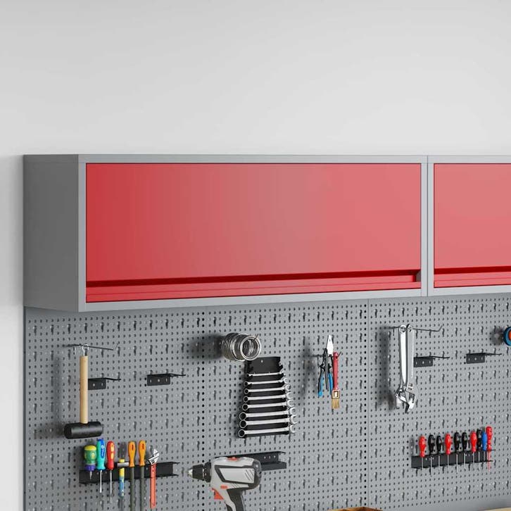 vidaXL Gereedschapskast met opslag Rood en Grijs 100 x 25 x, Doe-het-zelf en Bouw, Gereedschapskisten, Nieuw, Verzenden