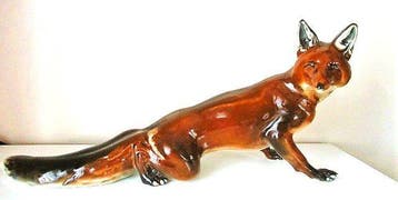 Saint Clement - Sculpture, Jagende vos - 40 cm L - 19.5 cm -, Antiquités & Art