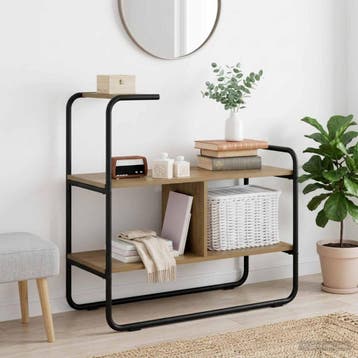 vidaXL Consoletafel Artisanaal eiken 80 x 35 x 75 cm Bewerkt, Verzenden, Nieuw