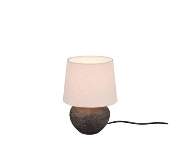 Trio LOU tafellamp | E14 Fitting | bruin met beige | Ø 18 cm, Verzenden
