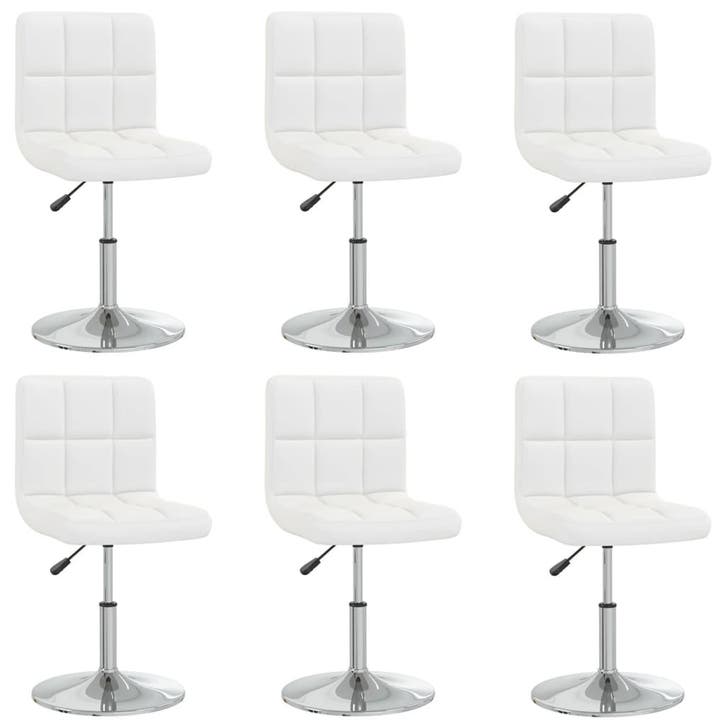 vidaXL Eetkamerstoelen 6 st kunstleer wit, Huis en Inrichting, Stoelen, Nieuw, Verzenden