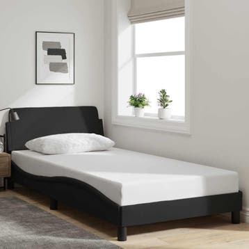 vidaXL Bedframe Dover 100x200 cm stof zwart, Verzenden, Nieuw