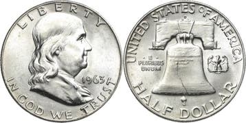 1/2 Dollar 1963, Vereinigte Staaten von Amerika, Postzegels en Munten, Verzenden