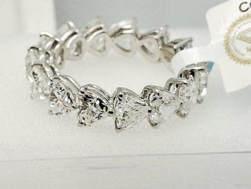 Bague déternité - 18 carats Or blanc - 5.50ct. tw. Diamant, Bijoux, Sacs & Beauté
