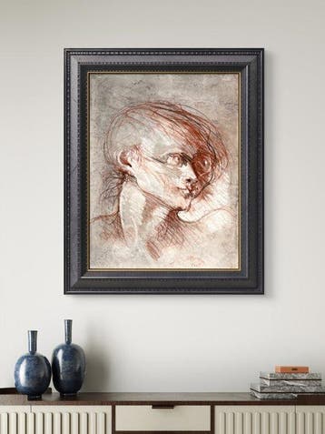 Robert Detheux (1932-2010) - Portrait Surréaliste en Profil, Antiek en Kunst