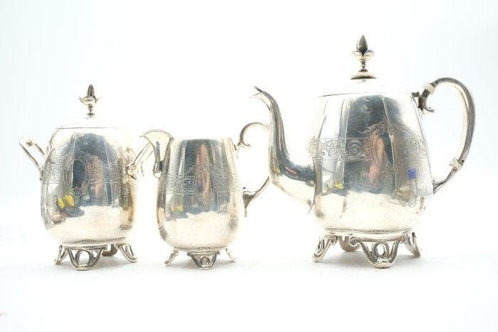 Koffieservies - .833 zilver, Antiek en Kunst, Antiek | Zilver en Goud