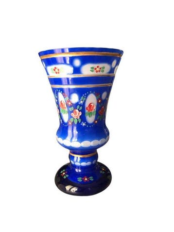 Biedermeier - Calice - decorazioni floreali dipinte a mano -, Antiquités & Art