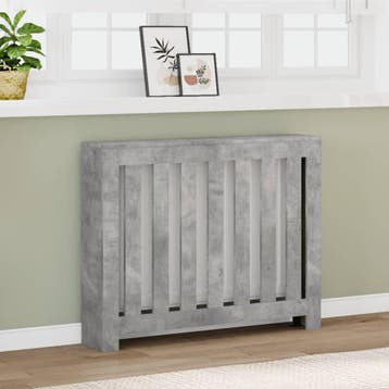 vidaXL Radiator Cover Betongrijs 104 x 20 x 82 cm Bewerkt, Doe-het-zelf en Bouw, Verzenden, Nieuw