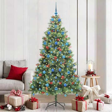 vidaXL Kunstkerstboom 300 LEDs Warmwit PVC en Metalen Groen, Verzenden