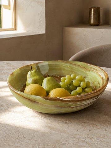 Schaal - Pakistaans groen onyx – massief natuursteen - Onyx, Antiek en Kunst