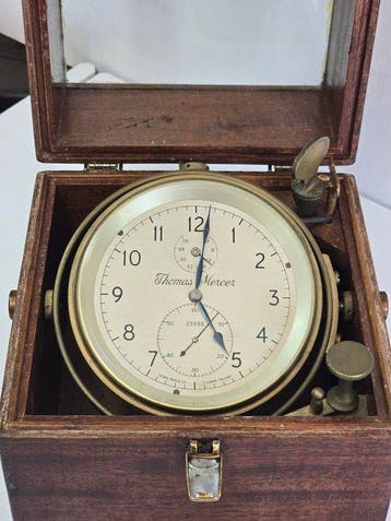 Tweedaagse scheepschronometer - Thomas Mercer - Hout,