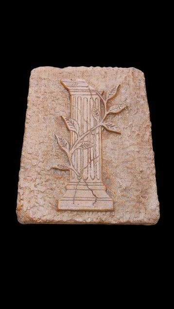 sculptuur, Colonna con Alloro - 25 cm - Gegoten steen