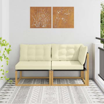 vidaXL Buiten bank set Massief Acacia Hout Wit, Verzenden