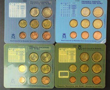 Spanje. Year Set (BU) 2001/2004 (4 sets) (Zonder, Postzegels en Munten
