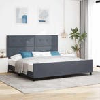 vidaXL Boxspring bed met hoofdeinde Donkergrijs 200 x 200 cm, Verzenden, Nieuw