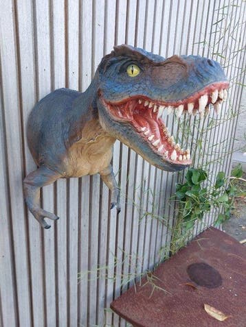 Beeld, muurdecoratie dinosaurus - 47 cm - polyresin