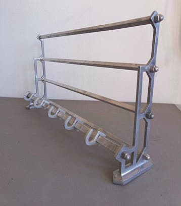 Art-deco bauhaus coat rack and hat rack (train-rack style) .