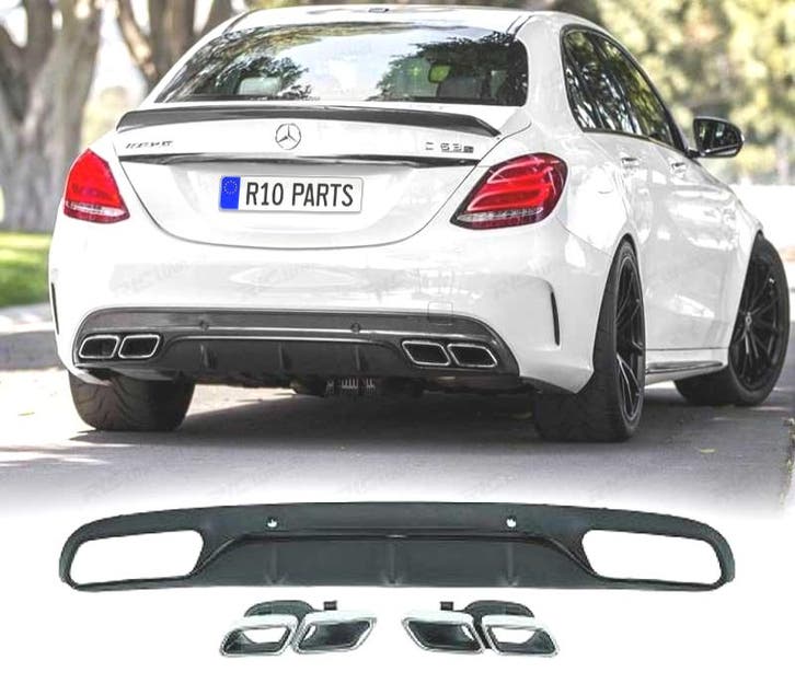 DIFFUSEUR MERCEDES CLASSE C W205 LOOK AMG C63 14-18 + EMBOUT, Auto-onderdelen, Carrosserie, Verzenden