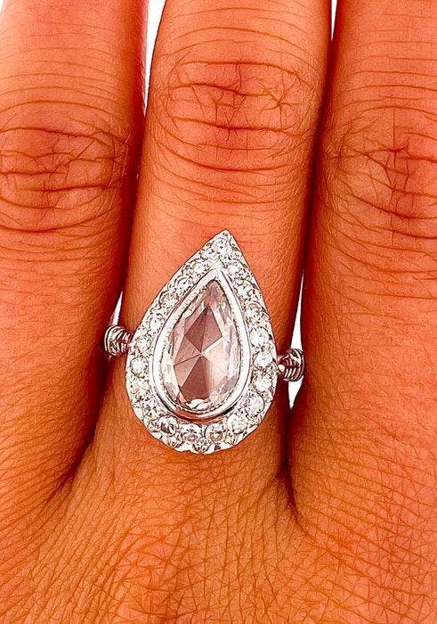 Ring - 18 karaat Witgoud Diamant (Natuurlijk) - Diamant, Bijoux, Sacs & Beauté, Bagues