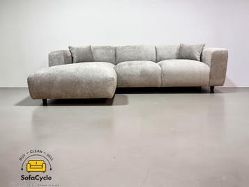 Hoekzetel grijs in bouclé, hoek L -overstock, Verzenden