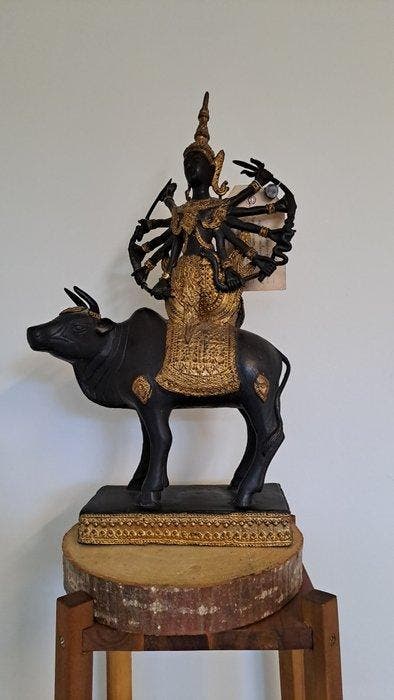 Shiva nandu op heilige stier - Brons - Thailand - second, Antiquités & Art, Art | Art non-occidental
