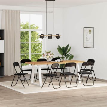 vidaXL Inklapbare stoel 8 st Fluweel Zwart 48 x 44 x 78 cm, Verzenden, Nieuw
