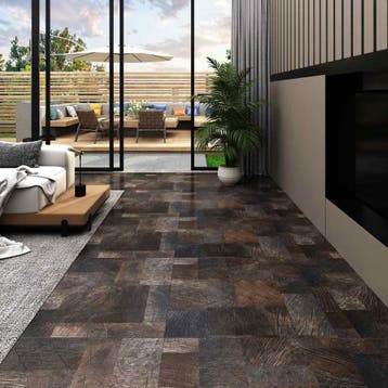 vidaXL Vloerplanken Houten structuur bruin 5,11 m² 55 st PVC, Doe-het-zelf en Bouw, Verzenden, Nieuw