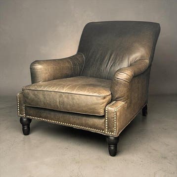 Bois&Cuir Chesterfield- style - Fauteuil - Leder - Bois &