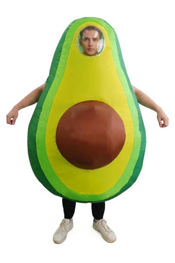 KIMU® Opblaas Kostuum Avocado Pak Opblaasbaar Pak Avocadopak, Ophalen of Verzenden