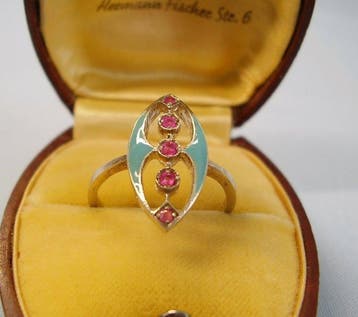 Zonder minimumprijs - Ring Zilver - 0.35ct. tw. Robijn -