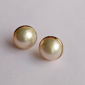 Boucles doreilles - 18 carats Or jaune Perle - Perles de, Handtassen en Accessoires, Nieuw