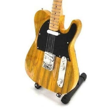 Miniatuur Fender Telecaster gitaar met gratis standaard, Verzenden, Nieuw, Beeldje, Replica of Model