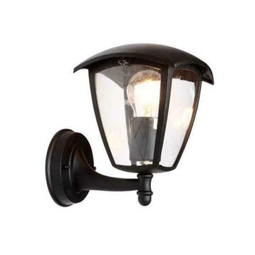Wandlantaarn zwart met 1x E27 fitting | Omhoog, Verzenden, Nieuw