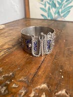Argent - Bracelet - Fès émail bleu cobalt, Antiquités & Art