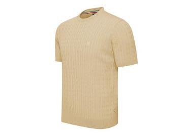 Veiling - Cappuccino Italia Loreto Cable Knit Tee Sand - XL, Nieuw
