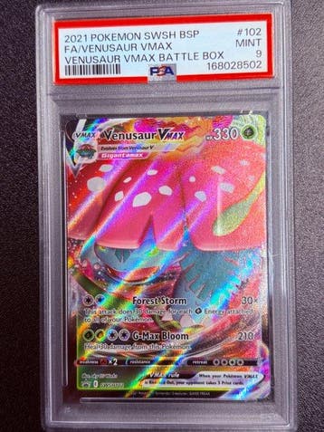 Pokémon - 1 Graded card - Venusaur VMAX 102 Foil, Full art -, Hobby en Vrije tijd, Nieuw