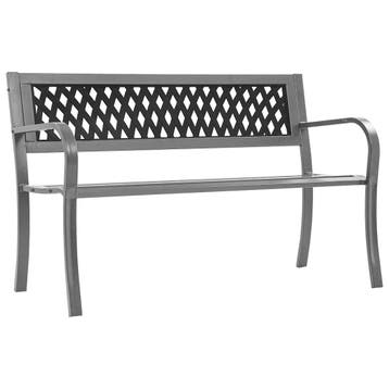 vidaXL Tuinbank 120 cm staal zwart, Verzenden, Nieuw