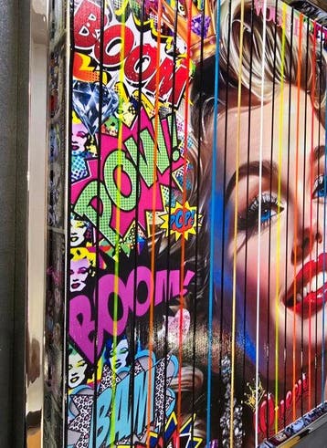 Elmago - Marilyn pop legend smile codebarre (large), Antiek en Kunst