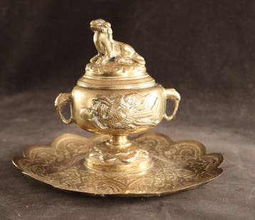 Antieke chinoiserie - Encrier - Bronze