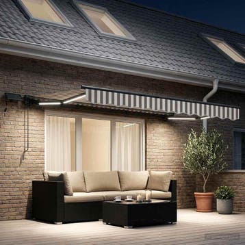 vidaXL Handmatige zonnetent met zonne-energie ledverlichting, Verzenden, Nieuw