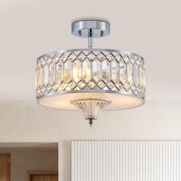 Kroonluchter 33cm Nikkel | -29% Retour Deal | Sla nu toe!, Maison & Meubles, Lampes | Lustres, Verzenden