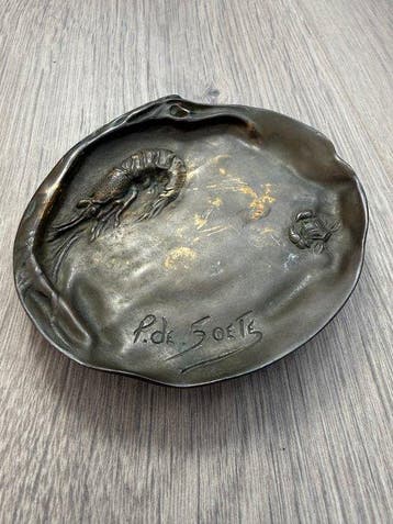 P. de Soete - Sculpture, Bronzeteller von P. de Soete -